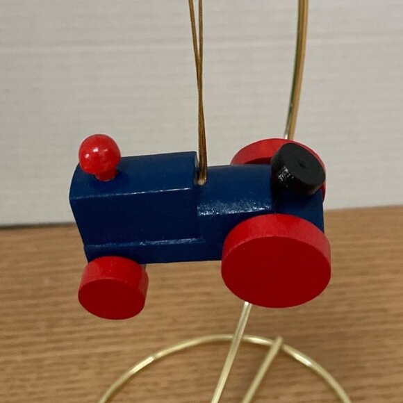 Vintage Corning Revere Wooden Tractor Train Christmas Ornaments 3" Set Of 4 - Picture 7 of 8